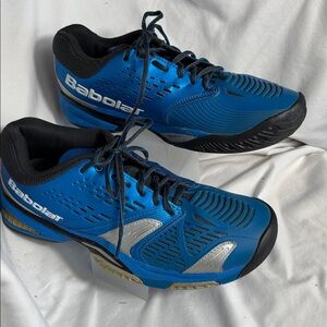 Babolat Tennis Shoes Men’s Blue Black Athletic Court Shoes Lace Up, Size 10